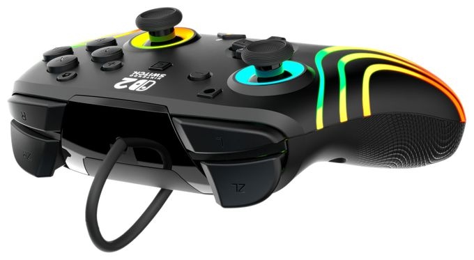 Gamepad für Nintendo Switch, Nintendo Switch 2, Nintendo Switch OLED  Afterglow Wave Wired Controller (Schwarz) 