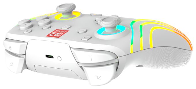 Gamepad für Nintendo Switch, Nintendo Switch 2, Nintendo Switch Lite, Nintendo Switch OLED  Afterglow Wave Wireless Controller (Weiß) 