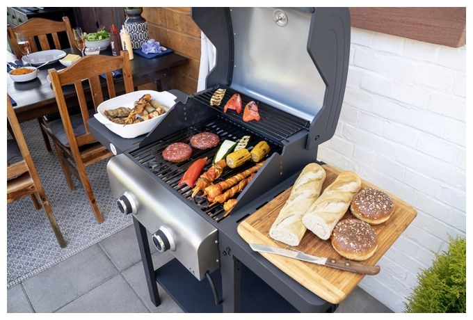 2600 W  58595 Barbecue Grill-Wagen Buddy (Schwarz, Edelstahl) 