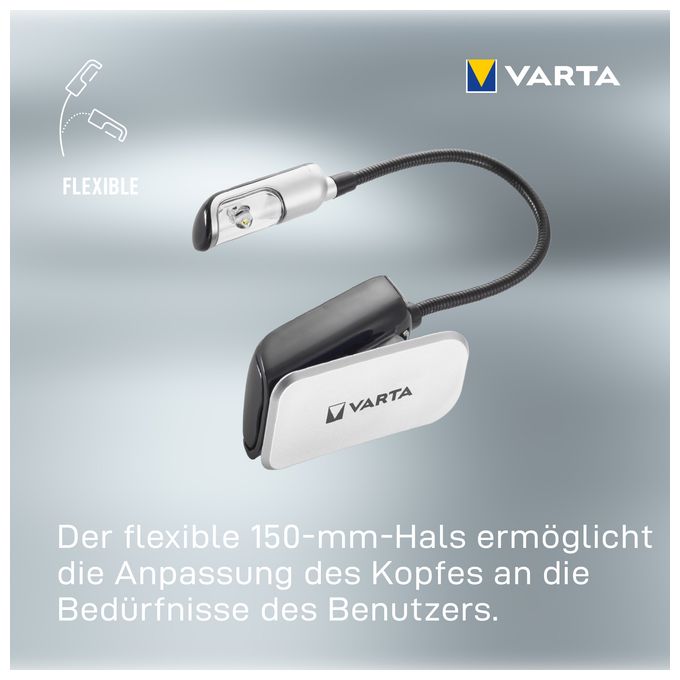 Leselampe LED inkl. 2x CR2032 Batterien, Book Light, Klemmlampe, Leselicht für Buch, Tastatur, Tischleuchte für Notenständer 