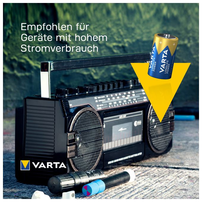 LONGLIFE Power, Alkaline Batterie, D, Mono, LR20, 1,5V, 2er Pack, Made in Germany 