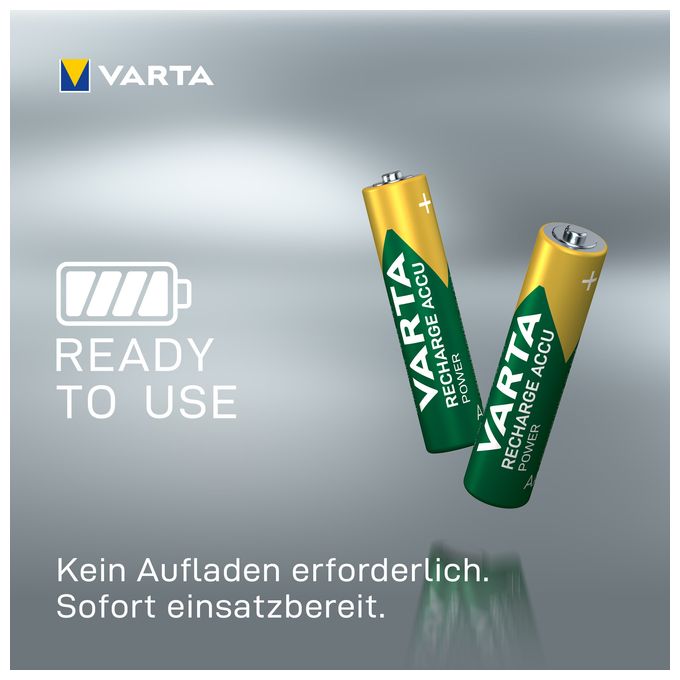 Recharge Accu Power AAA 1000 mAh 4er-Pack (vorgeladener NiMH-Akku, Micro, wiederaufladbarer Akku, gebrauchsfertig) 