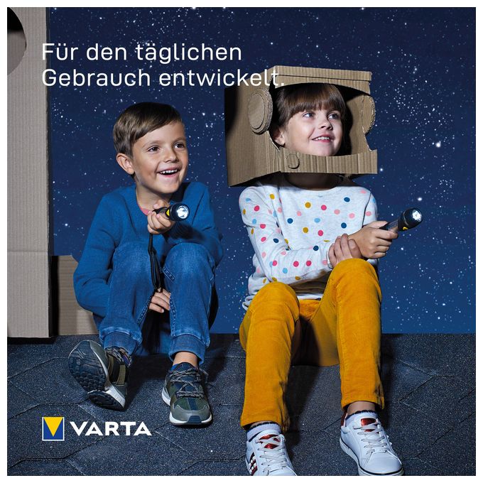 Taschenlampe mit 5 LEDs inkl. 1x AA Batterien, Day Light Multi LED F10 Leuchte, Taschenleuchte mit Anhänger, Lampe ideal für Haushalt, Angeln, Garage, Notfall, Stromausfall, Outdoor 