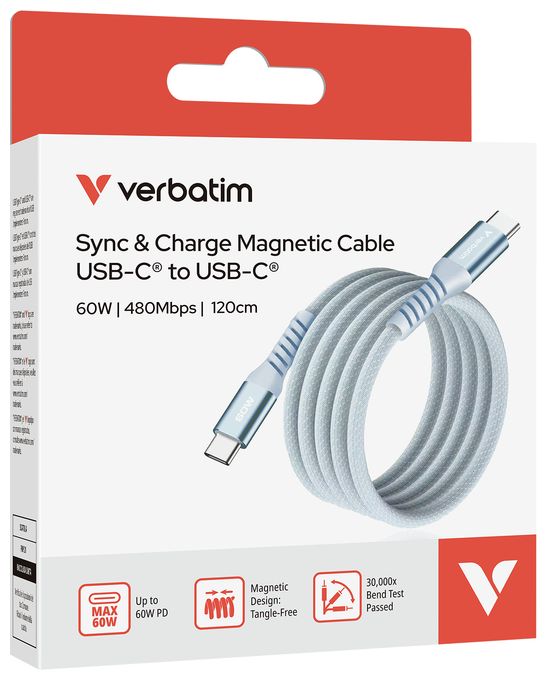 0,48 Gbit/s Stecker Rundkabel USB C auf USB C bis 60 W 1,2 m  31852 (Blau) 
