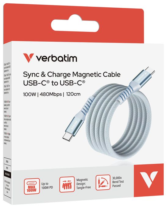 0,48 Gbit/s Stecker Rundkabel USB C auf USB C bis 100 W 1,2 m  31856 (Blau) 