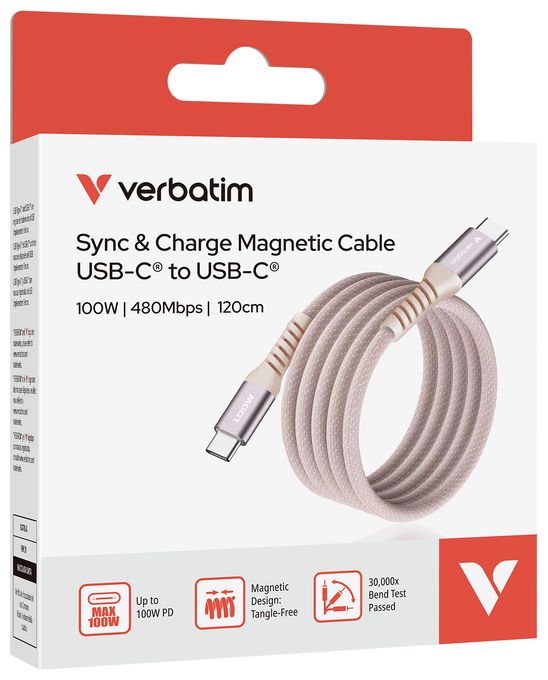 0,48 Gbit/s Stecker Rundkabel USB C auf USB C bis 100 W 1,2 m  31857 (Pink) 