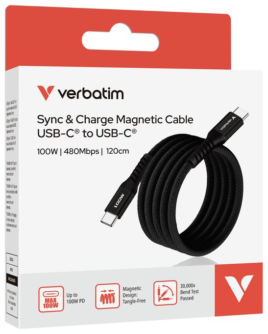 0,48 Gbit/s Stecker Rundkabel USB C auf USB C bis 100 W 1,2 m  31863 (Schwarz) 