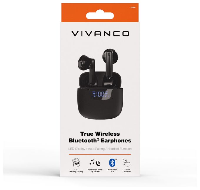 Bluetooth Union Pair True Wireless Earphones, Digital-Display 