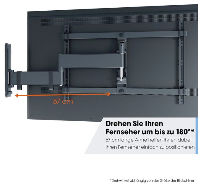 Wand Halterung 180° bis 195,6 cm (77") 35 kg 0 - 20° neigbar TVM3645 schwenkbare 