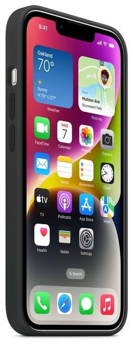 Cover für Apple iPhone 14  Silikon Case mit MagSafe (Schwarz) 