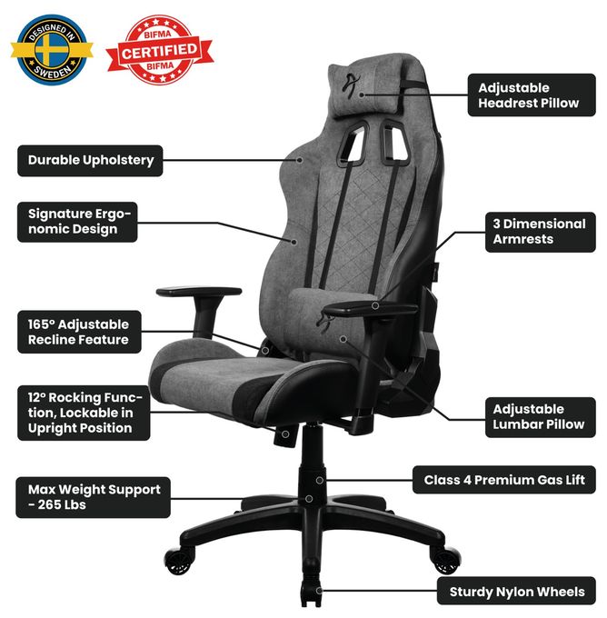 Gamingstuhl bis 120 kg Avanti Soft Fabric 