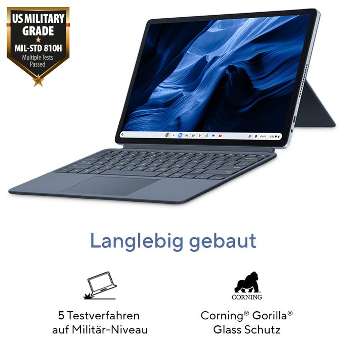 WUXGA Notebook 30,7 cm (12.1 Zoll) 1600 x 2560 Pixel 8 GB Ram 128 GB eMMC ChromeOS MediaTek Kompanio max. 2,6 GHz  Chromebook CM3206DM4A-TR0076 (Titan) 