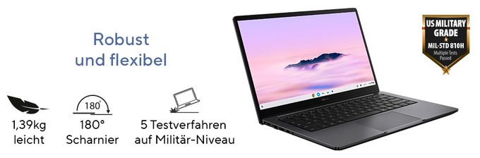 Full HD Notebook 35,6 cm (14 Zoll) 1920 x 1080 Pixel 128 GB eMMC ChromeOS Intel Core 3 max. 3,9 GHz  Chromebook CX1405CTA-MW0355 (Grau) 