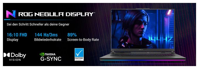 WUXGA Notebook 45,7 cm (18 Zoll) 1920 x 1200 Pixel 32 GB Ram 1 TB SSD Windows 11 Home AMD Ryzen 9 max. 5,3 GHz NVIDIA GeForce RTX 5070  ROG Strix G18 G814PP-S8014W (Schwarz, Grau) 