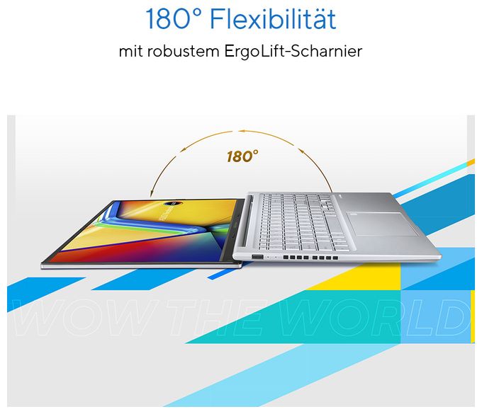 2K Ultra HD Notebook 39,6 cm (15.6 Zoll) 2880 x 1620 Pixel 512 GB SSD Intel® Core™ i9 max. 5,4 GHz  Vivobook 15 Oled X1505VA-MA921 (Silber) 