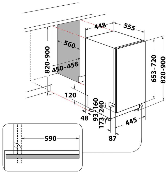 45 cm Geschirrspüler vollintegriert (ohne Front) Sehr leise 10 Maßgedecke ActiveDry BK6IB10BS7LA0 