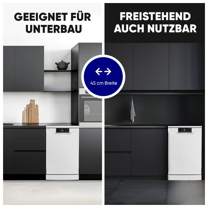 45 cm Geschirrspüler freistehend Leise 10 Maßgedecke GSP7418 