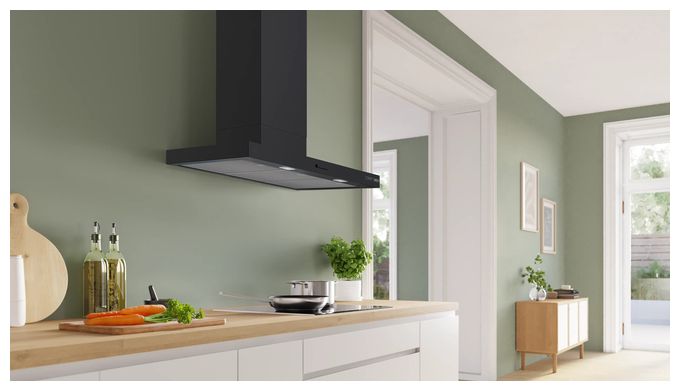 Dunstabzugshaube Wand 90 cm Abluft/Umluft (Schwarz) Serie 4 DWB95CC65 