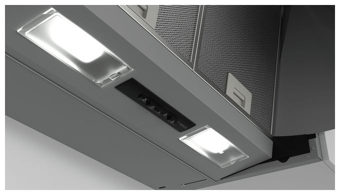 Abluft/Umluft Dunstabzugshaube/Esse Einbau 60 cm (Silber) Serie 2 DEM63AC00 Zwischenbauhaube 
