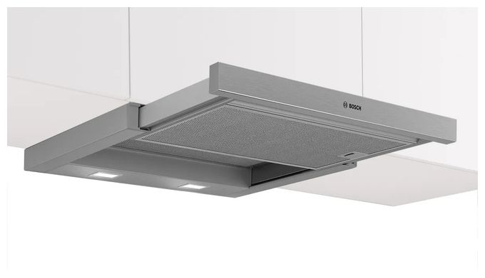 Abluft/Umluft Dunstabzugshaube/Esse Einbau 60 cm (Metallisch, Silber) Serie 2 DFL063W57 