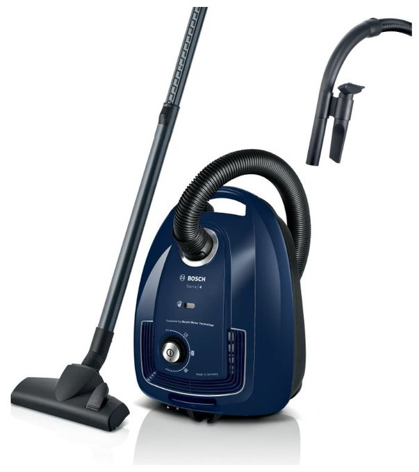 Bodenstaubsauger mit Staubbeutel 600 W PureAir  Serie 4 BGD38BU2 (Blau) 