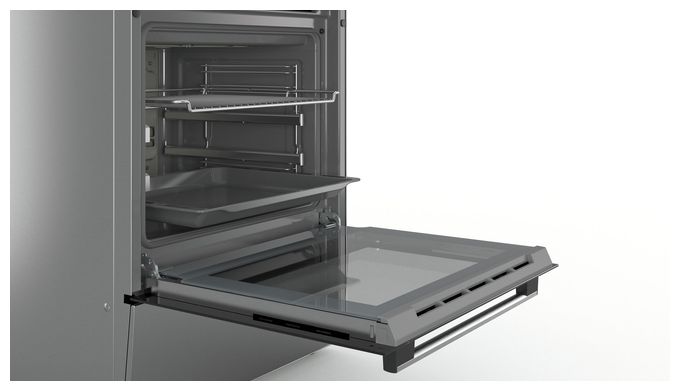 Freistehender Herd Elektro normal Variabler Doppelgrill 7 Beheizungsarten mit Glaskeramik Kochfeld Serie 4 HKR39C250 