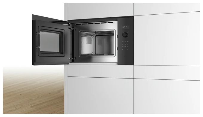 Einbau-Mikrowelle 800 W Größe: klein 5 Stufen Grill (Schwarz) Serie 6 BFL524MB0 