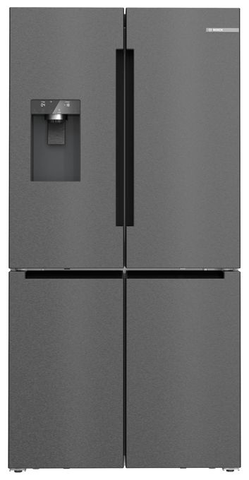 Side-by-Side Kühl-/ Gefrierkombination French Door 375 l / 199 l 327 kWh NoFrost 1830 mm x 905 mm  Serie 6 KFI96AXEA (Schwarz, Edelstahl) 