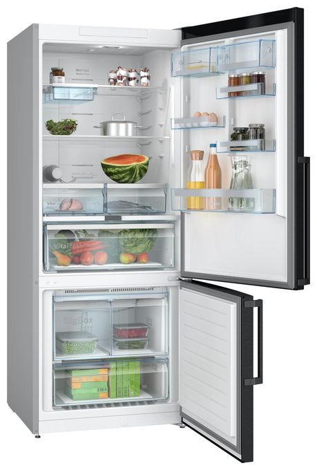 406 l / 120 l Kühl-Gefrierkombi freistehend NoFrost 219 kWh Jahr  Serie 6 KGN76AXDR (Schwarz) 