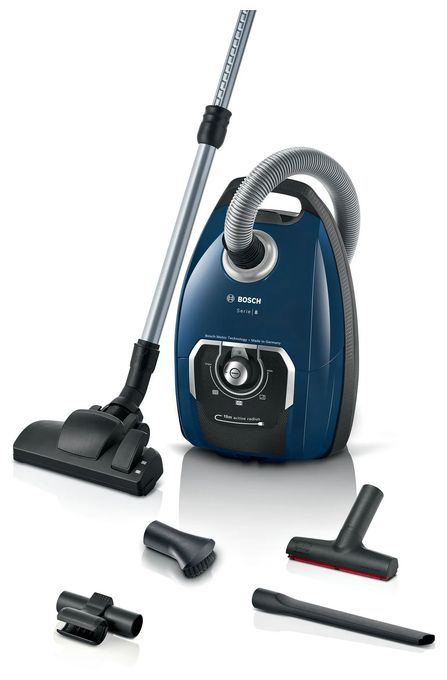 Bodenstaubsauger mit Staubbeutel 700 W Allergie-Filter  Serie 8 BGL8XPER (Schwarz, Blau) 