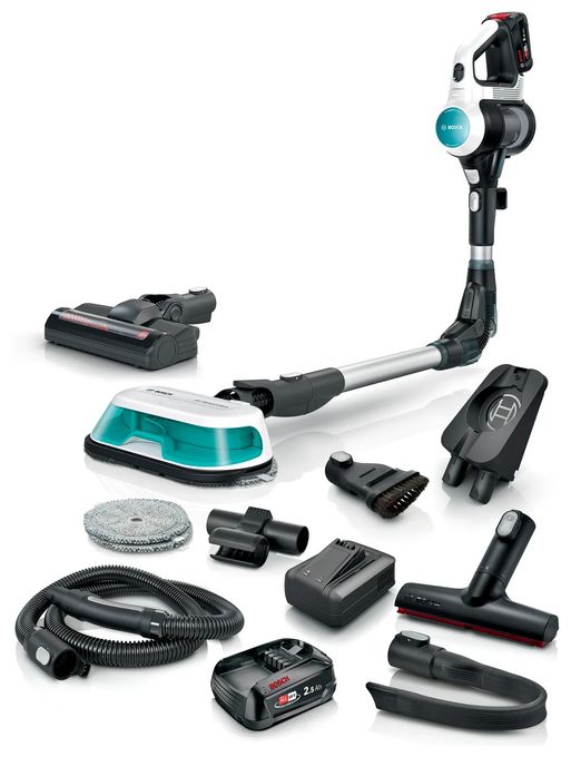 Handstaubsauger Beutellos bis 35 min Laufzeit 18 V HEPA (Aqua-Farbe, Schwarz, Silber, Weiß) Unlimited 7 BSS712XHYG ProHygienic Aqua 