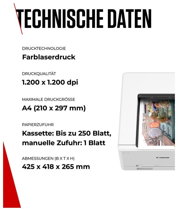 A4 Laser Drucker 1200 x 1200 DPI 25 Seiten pro Minute i-SENSYS LBP646Cdw 