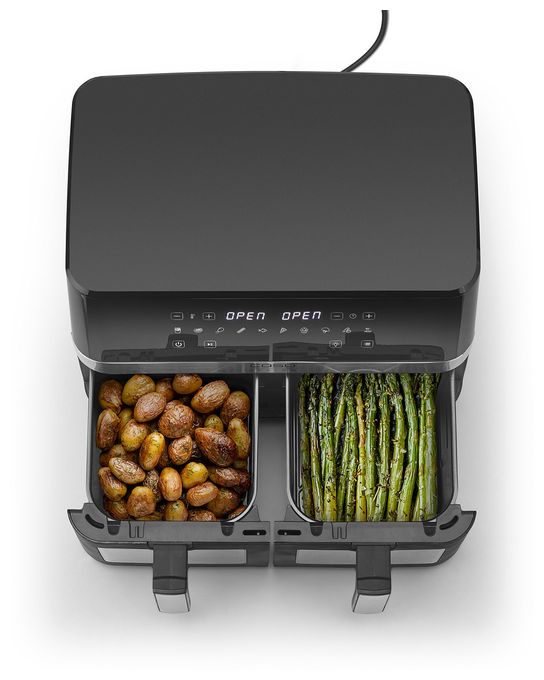 Doppel Heißluftfritteuse 14 l 2200 W  3186 AirFry DuoChef (Schwarz, Silber) 