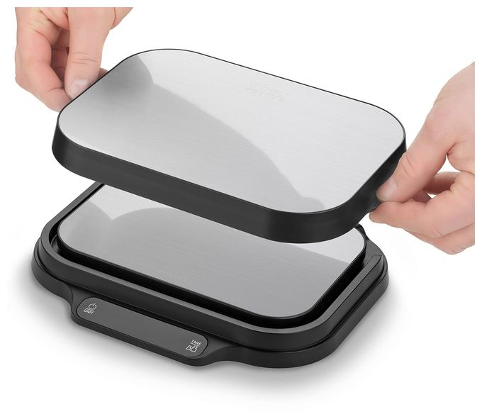 Elektronische Küchenwaage bis 15 kg Genauigkeit 0,1 g  Kitchen Duo (Schwarz, Edelstahl) 
