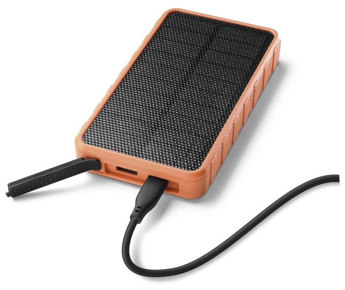 10000 mAh Powerbank USB Typ-C  Solar (Orange) 