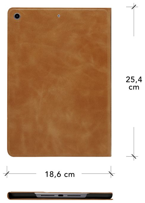 Folio aus Vollnarbenleder für Apple iPad Air 10.9"/Pro 11" bis 27,7 cm (10.9") Kratzresistent mit Magnetverschluss (Beige) Risskov 
