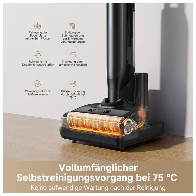 Naß-/Trockensauger bis 40 min Laufzeit für bis zu  300 m² Reinigungsfläche 4 Ah 18000 Pascal bis 0,7 l Schmutzwasser Mova M10 