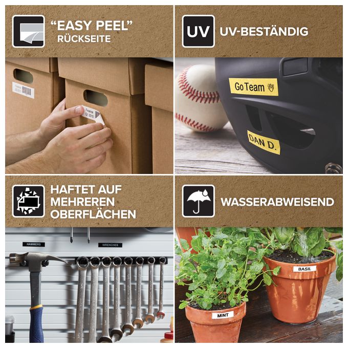 DYMO Original D1 Hochleistungs-Etikettenband | schwarz auf weiß | 12 mm x 5,5 m | permanent haftendes Vinyl- Schriftband | für LabelManager-Beschriftungsgerät 