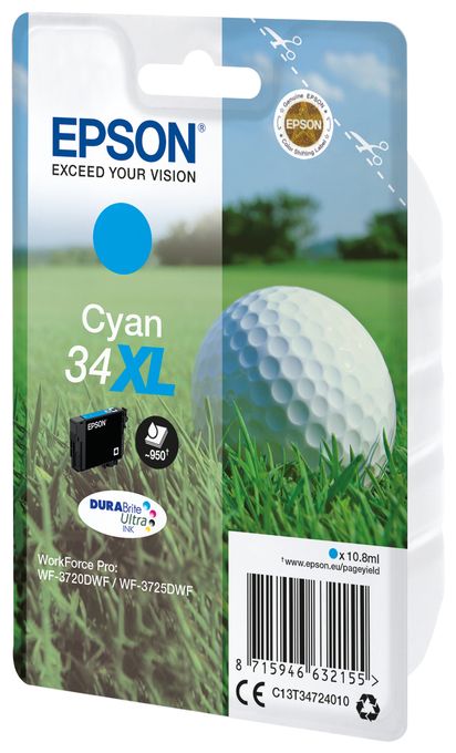 originale Druckerpatronen Cyan 10,8 ml 34XL C13T34724010 