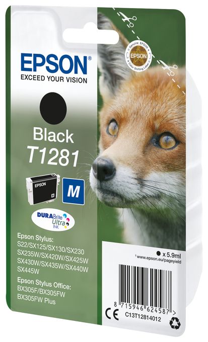 originale Druckerpatronen Schwarz 5,9 ml 185 Seiten T1281M C13T12814012 
