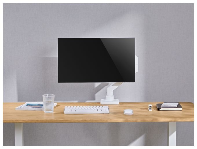 17"-49" Schwerlast-Monitor-Schreibtischhalterung, Weiß 