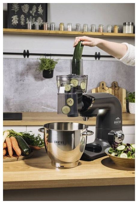 1500 W Küchenmaschine 5,5 l  Gratus Evo (Grau, Edelstahl) 