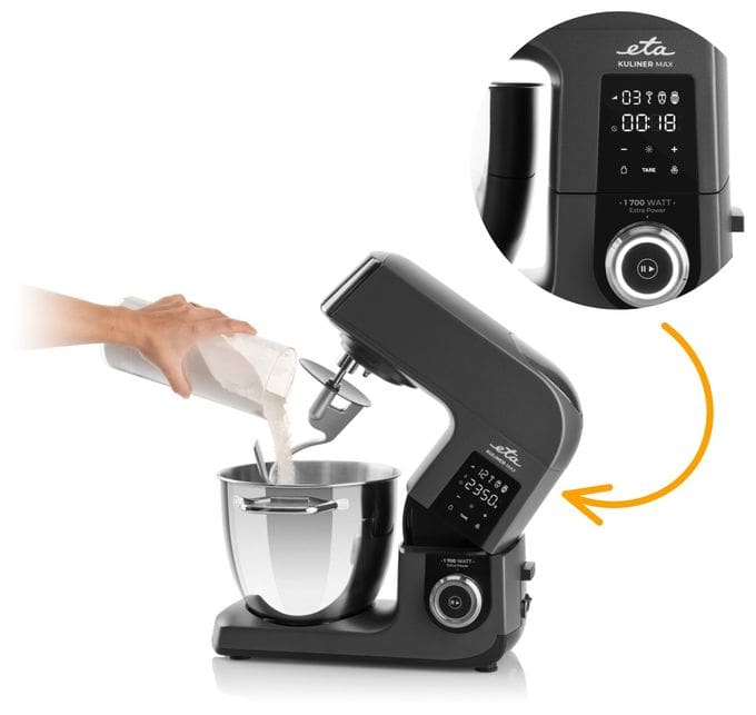 1700 W Küchenmaschine 6,7 l mit Waage  Gratus Kuliner II Max (Grau) 
