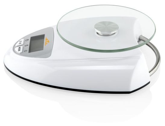 Elektronische Küchenwaage bis 5 kg Genauigkeit 1 g  Zori (Silber, Weiß) 