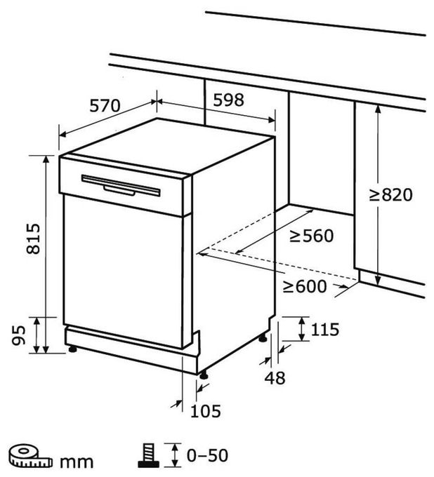 60 cm Geschirrspüler vollintegriert (ohne Front) Leise 12 Maßgedecke EGSP6112-EF-030E 