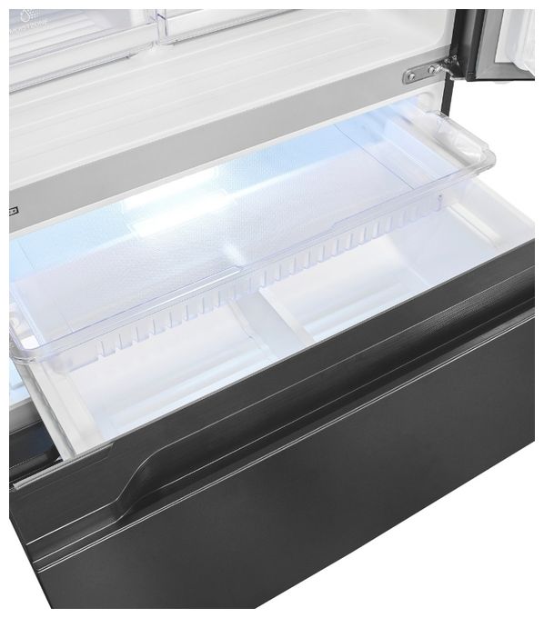 Side-by-Side Kühl-/ Gefrierkombination French Door 323 l / 183 l 307 kWh NoFrost 1830 mm x 836 mm  FD490-160-WS-202E (Grau) 