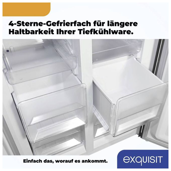 Side-by-Side Kühl-/ Gefrierkombination 237 l / 135 l 210 kWh NoFrost 1800 mm x 790 mm  MD365-125-040D (Schwarz, Edelstahl) 
