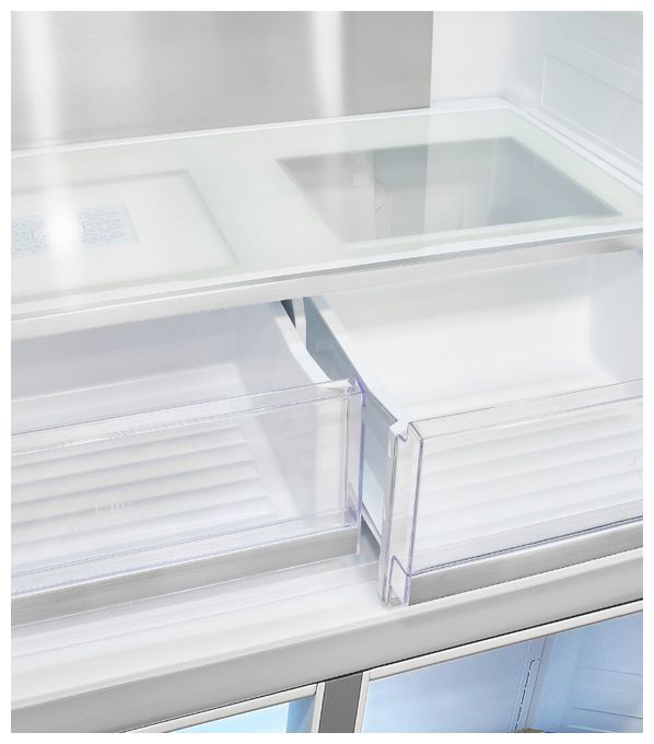 Side-by-Side Kühl-/ Gefrierkombination 284 l / 148 l 283 kWh NoFrost 1830 mm x 836 mm  MD430-100-WS-202E (Schwarz, Edelstahl) 