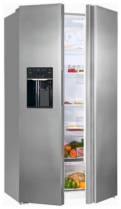 Side-by-Side Kühl-/ Gefrierkombination 344 l / 169 l 306 kWh NoFrost 1775 mm x 910 mm  SBS520-CF-040E (Schwarz, Edelstahl) 