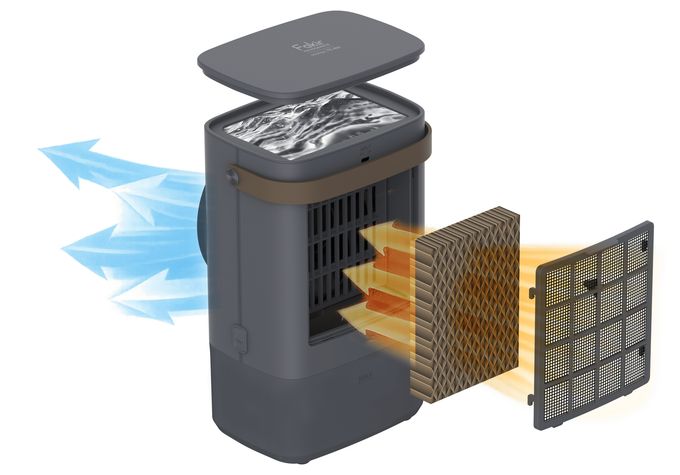 100 m³/h Tragbarer Verdunstungsluftkühler 32 dB  Prestige TC400 (Grau) 